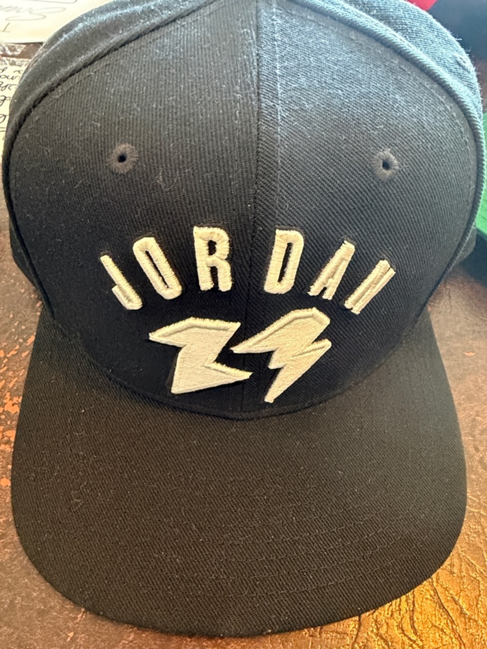 Jordan Black Cap with White Raised Logo
